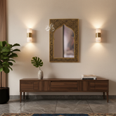 Miroir Mural Fait Main en Laiton – Design Arc Mosquée Bohème Chic