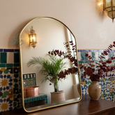 Miroir Fait Main avec Cadre en Laiton – Décoration Murale Bohème Chic