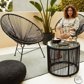 Ensemble de balcon élégant – Deux chaises en métal avec table ronde