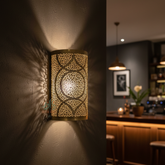 Applique Murale en Laiton – Lampe Géométrique Artisanale Faite Main