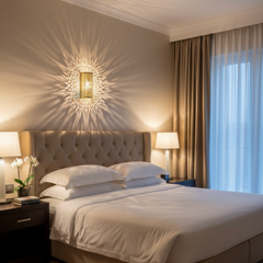 Applique murale en laiton à motifs géométriques marocains