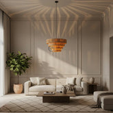 Suspension Luminaire Artisanale en Raphia – Décoration Bohème Naturelle