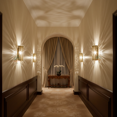 Applique murale en laiton à motifs géométriques marocains