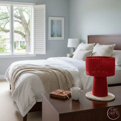 Lampe de table Abat-Jour Artisanal en Raphia Naturel