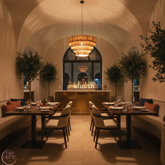 Suspension Luminaire Artisanale en Raphia – Décoration Bohème Naturelle