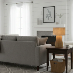 Lampe de table Abat-Jour Artisanal en Raphia Naturel