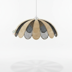 Suspension Luminaire Artisanale en Raphia – Décoration Bohème