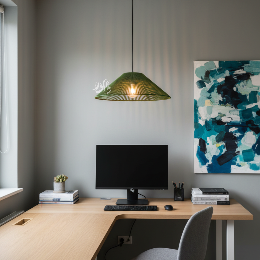 Suspension Luminaire Cylindrique en Fil de Coton – Design Naturel et Moderne