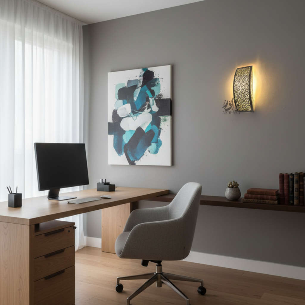Applique Murale en Laiton – Lampe Géométrique Artisanale Faite Main