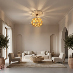 Suspension Luminaire  en Raphia – Décoration Bohème Naturelle