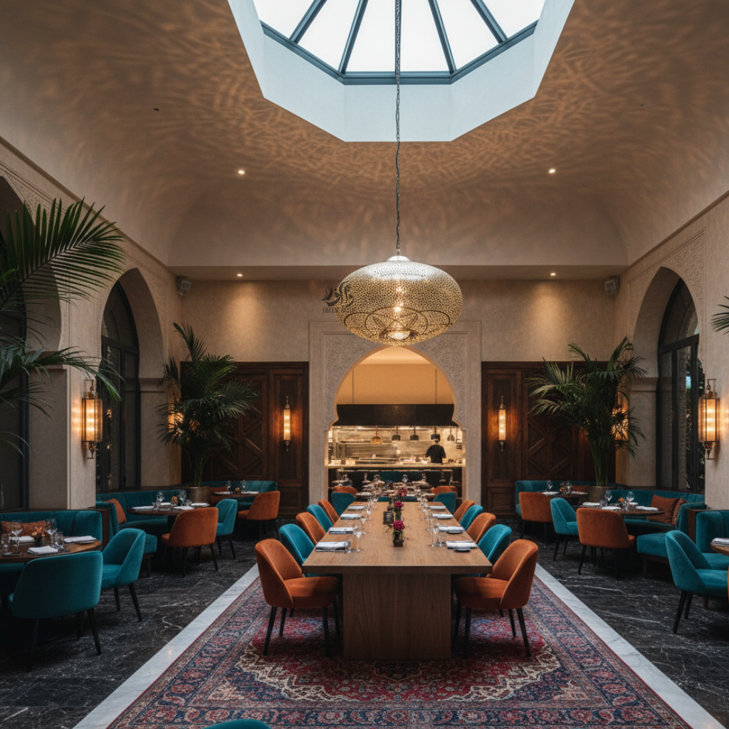 Lustre marocain en cuivre de luxe aux motifs artisanaux et lumière chaleureuse