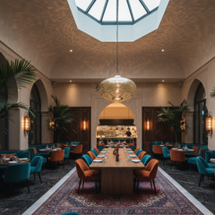 Lustre marocain en cuivre de luxe aux motifs artisanaux et lumière chaleureuse