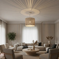 Suspension Luminaire Cylindrique en Fil de Coton – Design Naturel et Moderne