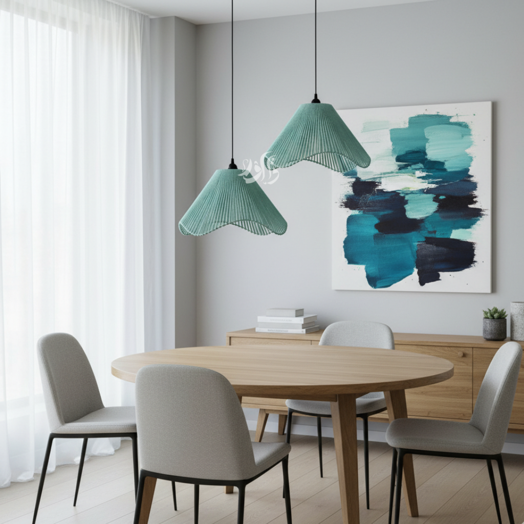 lot de 2 Suspension Luminaire Cylindrique en Fil de Coton – Design Naturel et Moderne