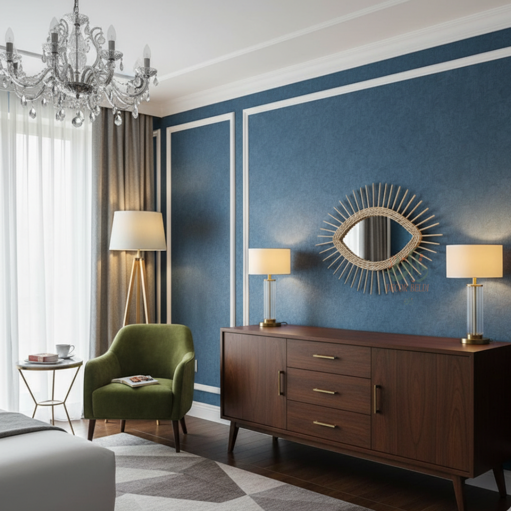 Miroir Mural Artisanal en Raphia Naturel – Design Bohème Élégant au Style Solaire