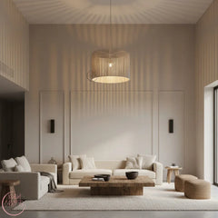 Suspension Luminaire Cylindrique en Fil de Coton – Design Naturel et Moderne