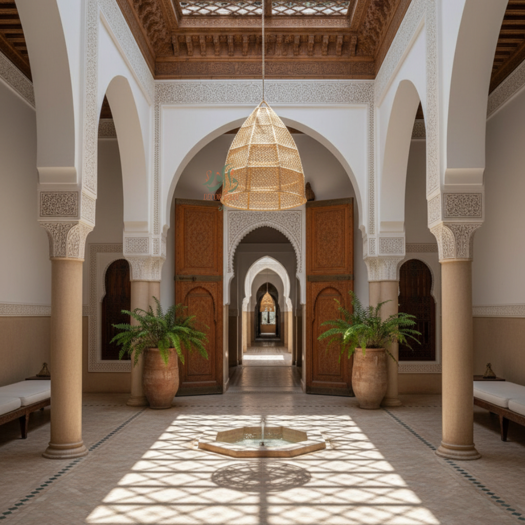 Suspension Luminaire Artisanale en Raphia – Décoration Bohème Naturelle