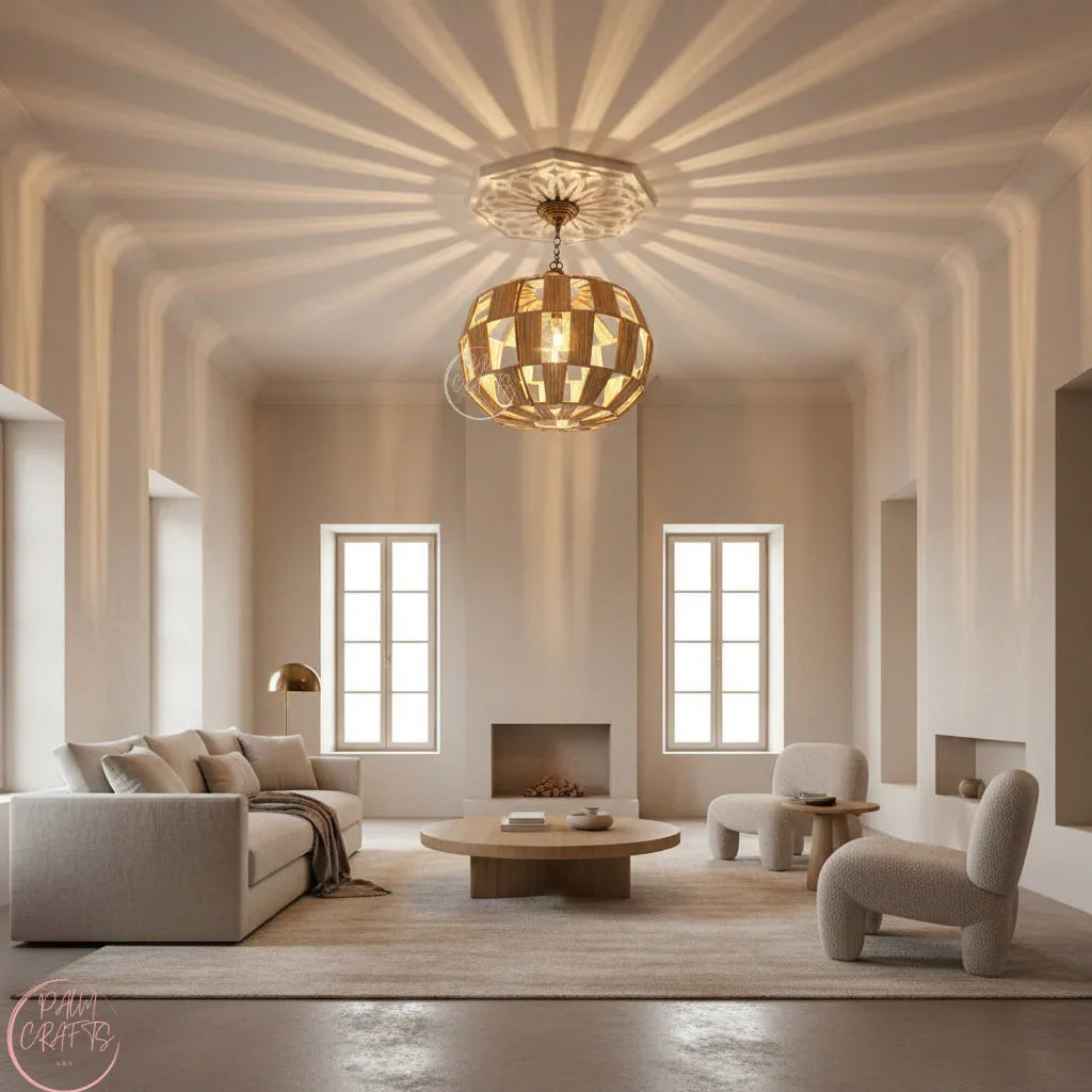 Suspension Luminaire  en Raphia – Décoration Bohème Naturelle