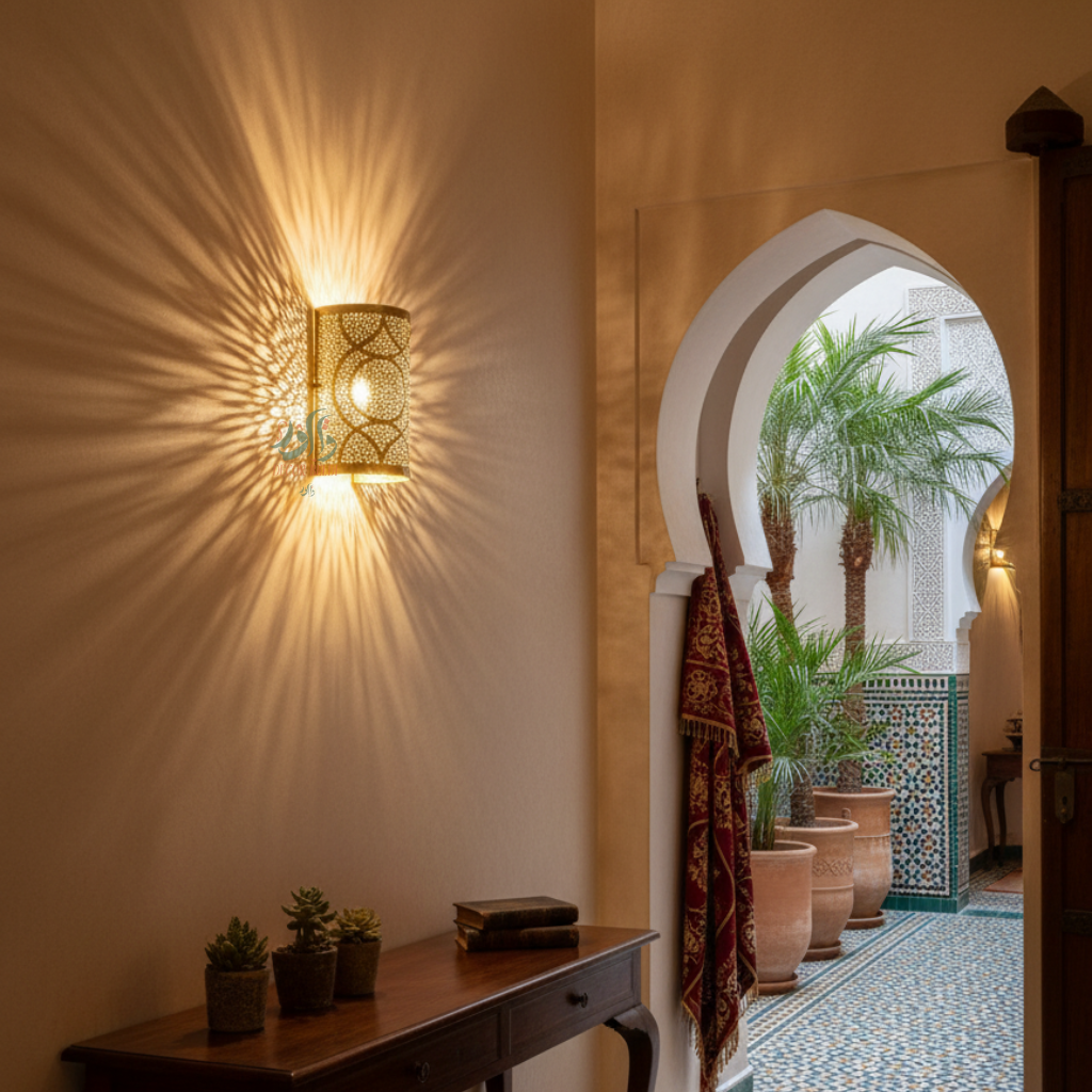 Applique Murale en Laiton – Lampe Géométrique Artisanale Faite Main