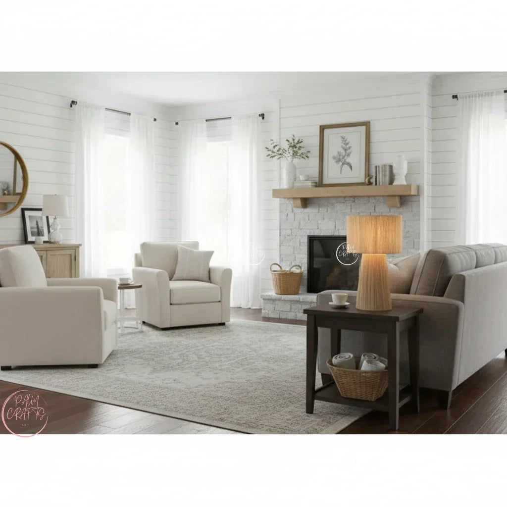 Abat-Jour Artisanal en Raphia Naturel – Style Bohème Chic et Éco-Responsable