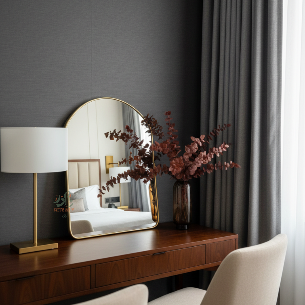 Miroir Fait Main avec Cadre en Laiton – Décoration Murale Bohème Chic