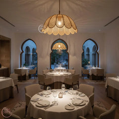 Suspension Luminaire Artisanale en Raphia – Décoration Bohème