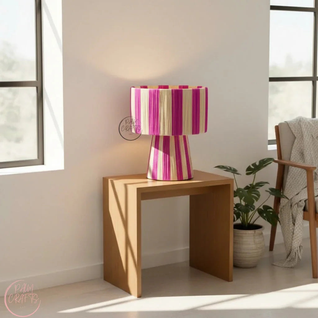 Abat-Jour Artisanal en Raphia Naturel – Style Bohème Chic