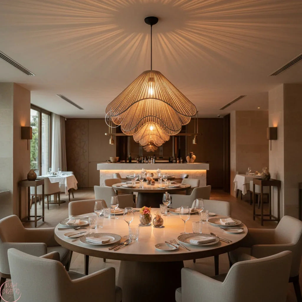 Suspension Luminaire Cylindrique en Fil de Coton – Design Naturel et Moderne