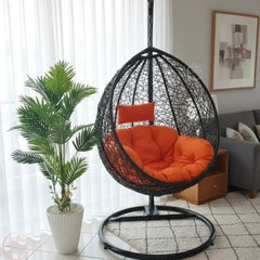 Fauteuil Suspendu Œuf avec Support – Chaise Cocoon Confortable pour Intérieur et Extérieur