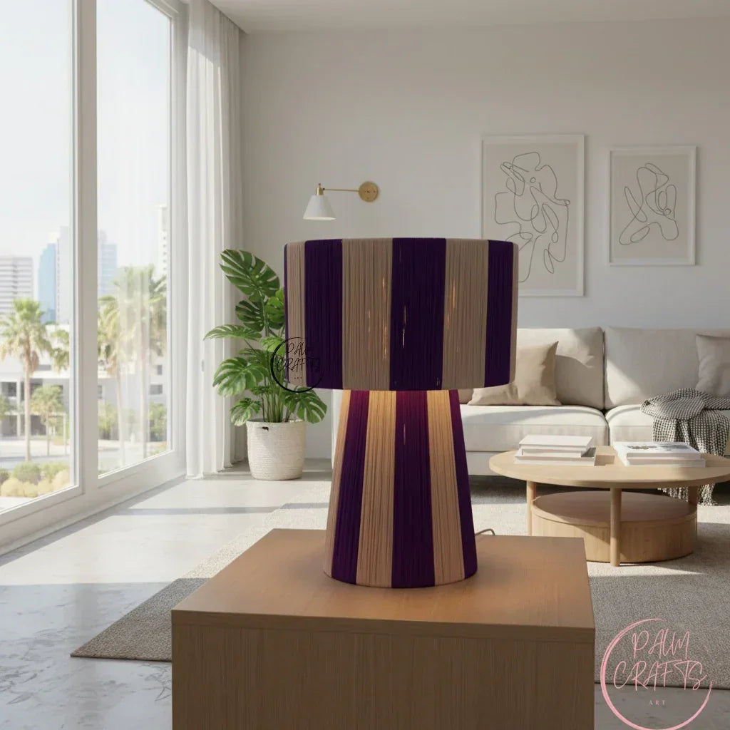 Abat-Jour Artisanal en Raphia Naturel – Style Bohème Chic