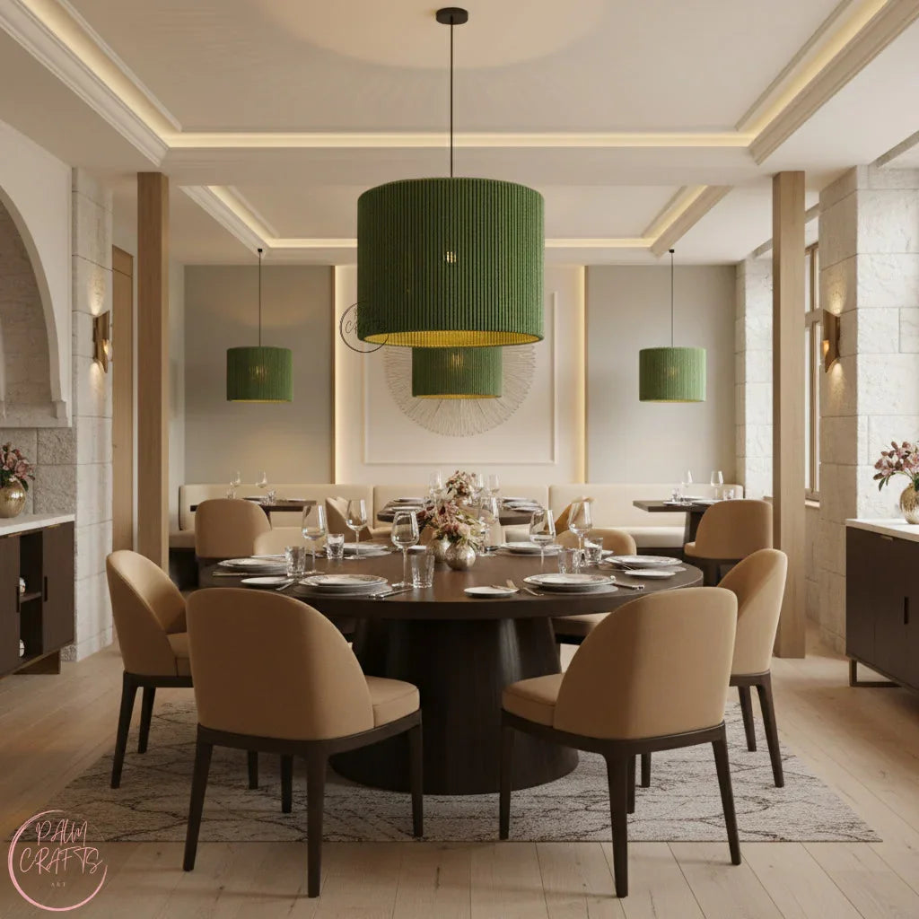 Suspension Luminaire Cylindrique en Fil de Coton – Design Naturel et Moderne